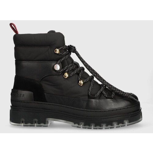 Tommy Hilfiger Nizki &amp;scaron;kornji Laced Outdoor Boot ženski, črna barva Slike
