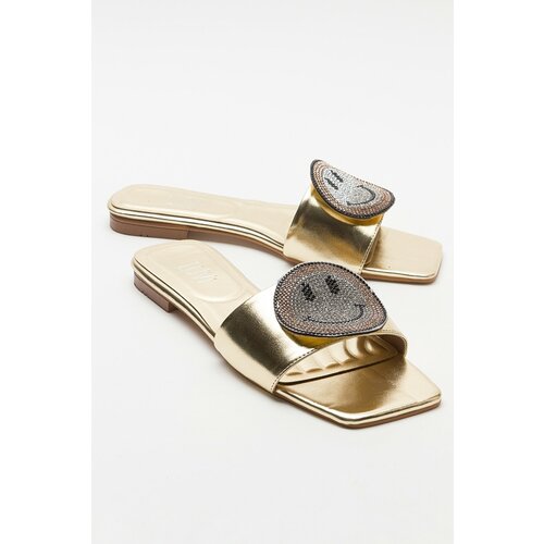 LuviShoes YAVN Gold Stone Women's Slippers Cene