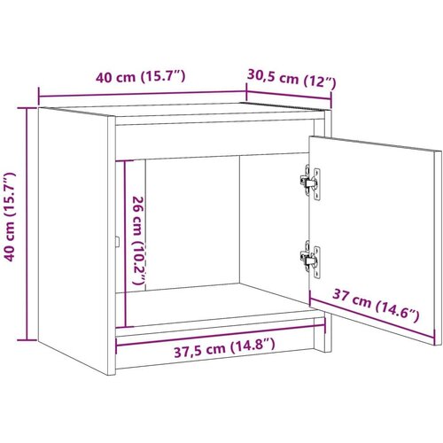 VidaXL noćni ormarići 2 kom bijeli 40x30,5x40 cm od masivne borovine Slike