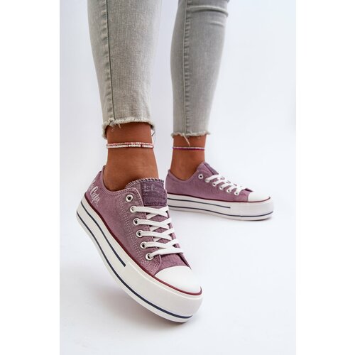 Kesi Women's sneakers with thick soles Lee Cooper purple Cene