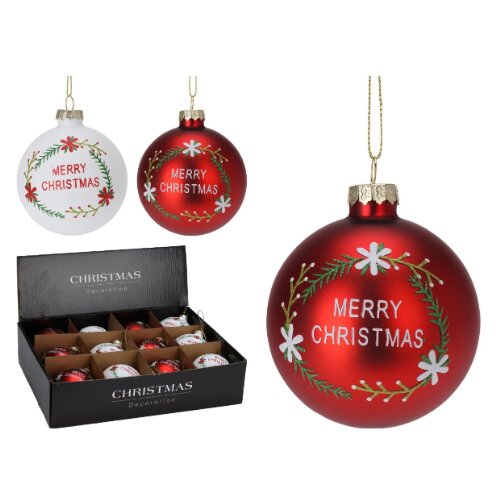  Novogodišnja kugla merry christmas 80mm dve boje Cene