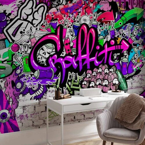  Foto tapeta - Purple Graffiti 350x256 Premium Slike