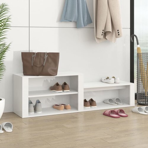 vidaXL Ormarić za cipele sjajni bijeli 150x35x45 cm konstruirano drvo Cijene