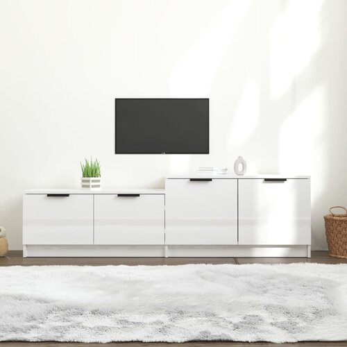 VidaXL tv ormarić sjajni bijeli 158,5x36x45 cm konstruirano drvo Slike
