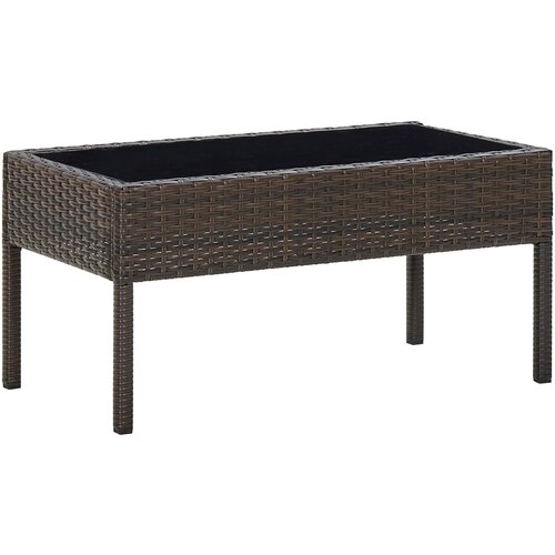 vidaXL Vrtna miza rjava 75x40x37 cm poli ratan, (20580765) Cene