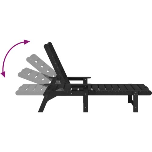 VidaXL Ležalniki na soncu 2 kosa Črn 162x53x98,5 cm HDPE Slike