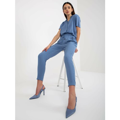 Fashion Hunters Blue summer fabric pants SUBLEVEL with pockets Slike
