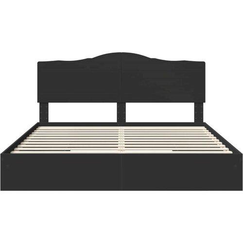 VidaXL Krevetna konstrukcija Crna 200 x 200 cm Konstruirano drvo Slike