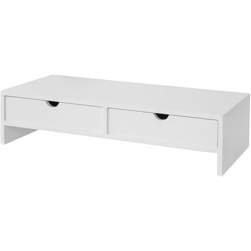 SoBuy stojalo za monitor pisalni organizator z 2 predaloma v beli barvi v skandinavskem slogu, (20815119) Cene