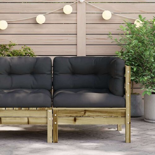  Kutna vrtna sofa s jastucima od impregnirane borovine Slike