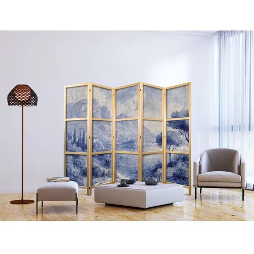  Japanski paravan - Italian Landscape - Lake Como Painted in Shades of Blue 225x172 Cijene