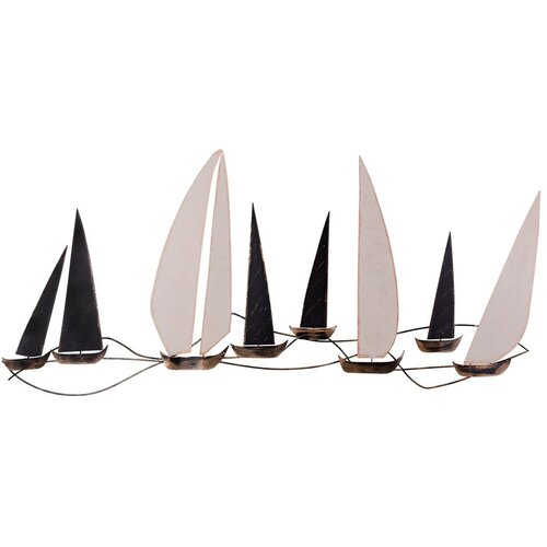 Wallity Metalna zidna dekoracija čamci 117x5x52 cm šareni Cene