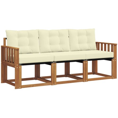  Set vanjskih sofa 3 kom. Prirodna i krem Slike