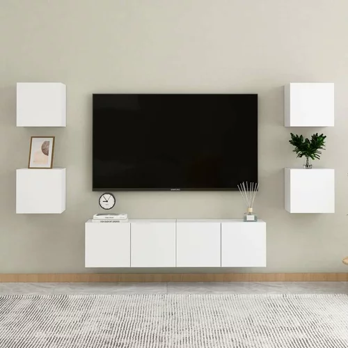  Komplet TV omaric 6-delni bela iverna plošča, (20730657)