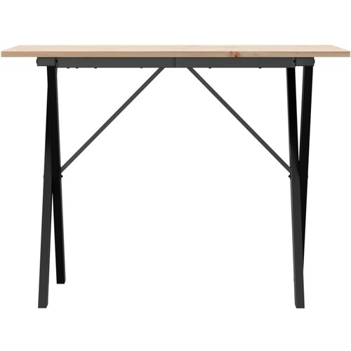  Blagovaonski stol X-oblika 100x50x75 cm od borovine i čelik Slike