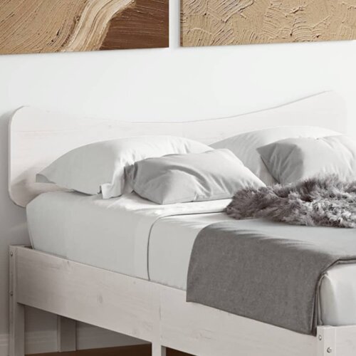 VidaXL Uzglavlje bijelo 120 cm od masivne borovine Slike