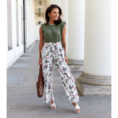 Gemre White wide floral pants Palermo Slike