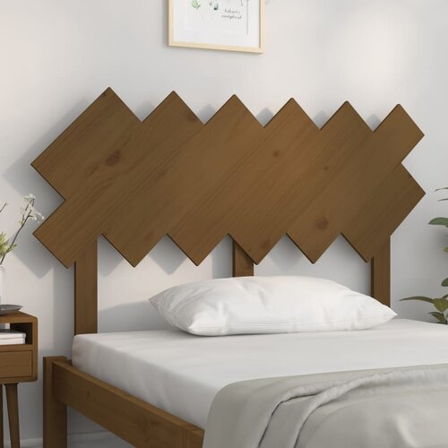  Uzglavlje za krevet boja meda 122,5x3x80,5 cm masivna borovina Slike