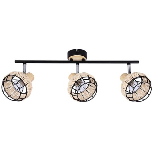 Candellux Lighting Crna/krem stropna svjetiljka s metalnim sjenilom/sa sjenilom od ratana ø 12 cm Tajga – Cijene