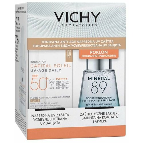Vichy promo age tonirana dnevna zaštita od sunca SPF50+ 50ml + mineral 89 dnevni booster za snažniju i puniju kožu 30ml Slike