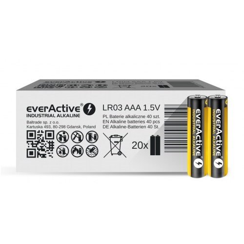 EverActive Alkaline batteries Industrial Alkaline LR03 AAA - carton box - 40 pieces Cijene