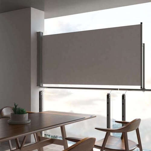 vidaXL Zložljiva stranska tenda za teraso 120x300 cm siva Cene