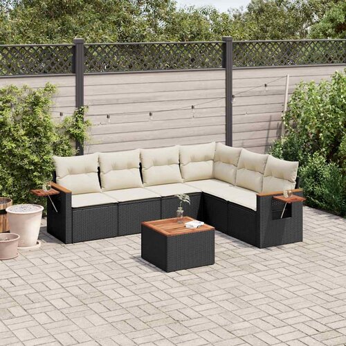  6-dijelni set vrtnih sofa s jastucima od poliratana Slike