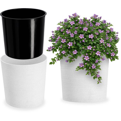 KADAX cvetlični lonec bel plastični pokrov za rože 30 cm, (5000352608) Cene
