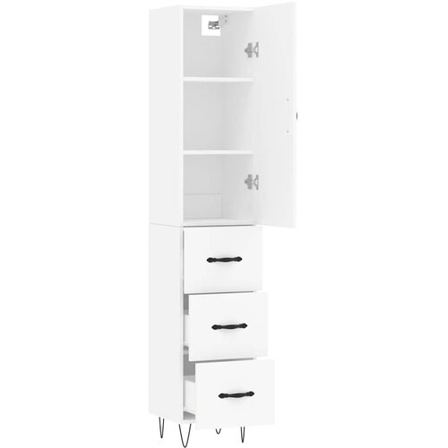  Visoka komoda bijeli 34,5x34x180 cm od konstruiranog drva Slike