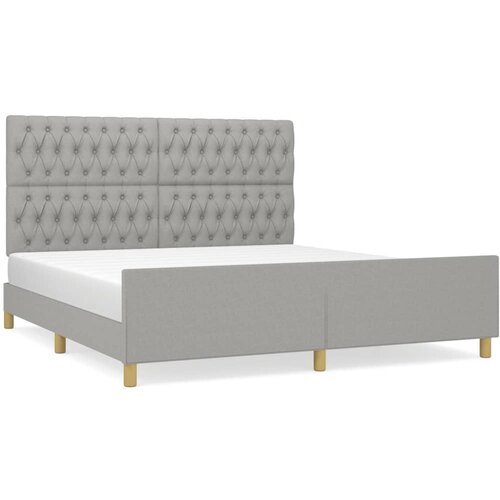 Maison Chic Posteljni okvir - Dvoposteljna postelja - Zakonska postelja brez vzmetnice svetlo siv 180x200 cm tkanina-J4141, (21770953) Cene