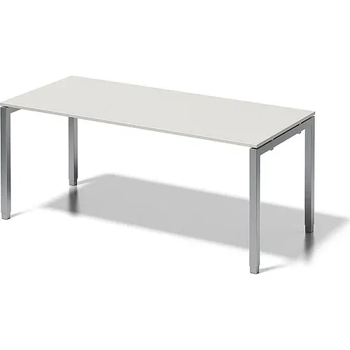 BISLEY Pisalna miza CITO, U-ogrodje, VxŠxG 650 - 850 x 1800 x 800 mm, srebrno ogrodje, sivo bela plošča