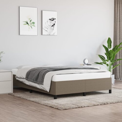 The Living Store Posteljni okvir brez vzmetnice taupe 140x190 cm blago - Posteljni Okvir, (21530512) Slike