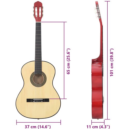 Klasična gitara za početnike 4/4 39 &amp;quot; od drva lipe Slike