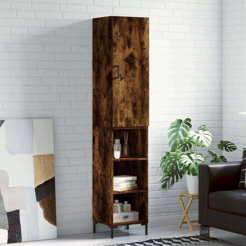  Visoka komoda dimljeni hrast 34 5x34x180cm konstruiranog drva Cene