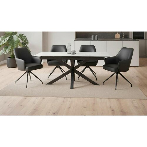 MID.YOU Raztegljiva Miza Lotus, Bela, 168-210x90 Slike