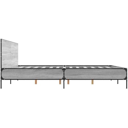  Okvir za krevet boja hrasta 200x200cm konstruirano drvo i metal Slike