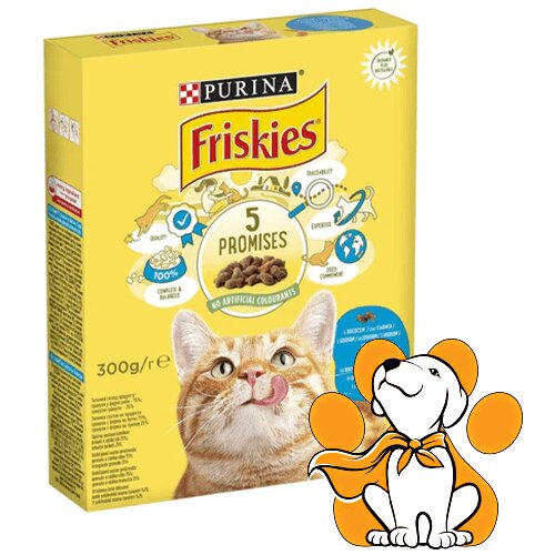 Purina Friskies briketi za mačke Adult Losos i Povrće 300g Slike