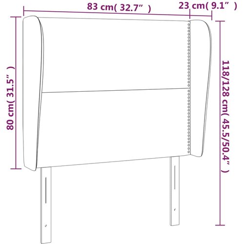  Uzglavlje s u&amp;scaron;ima ružičasto 83 x 23 x 118/128 cm bar&amp;scaron;unasto Slike