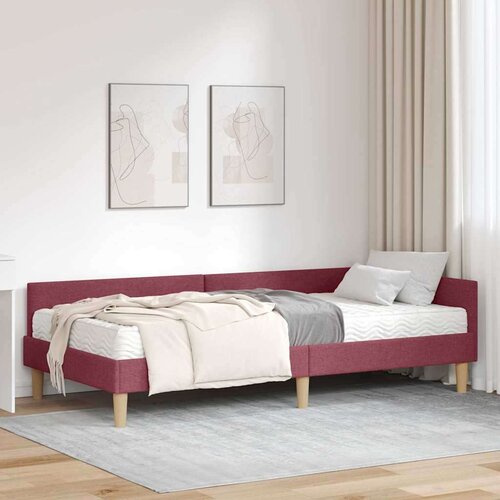  Kotni okvir postelje z matrico z vzmetnico 2 pcs Siva blago, (5000121473) Cene