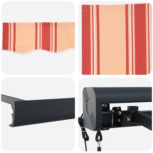 Tenda na uvlačenje žuto-bijela 3,5 x 2,5 m tkanina i aluminij Slike