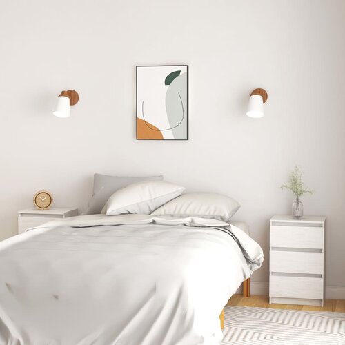vidaXL noćni ormarići 2 kom bijeli 40 x 29,5 x 64 cm masivna borovina Cijene