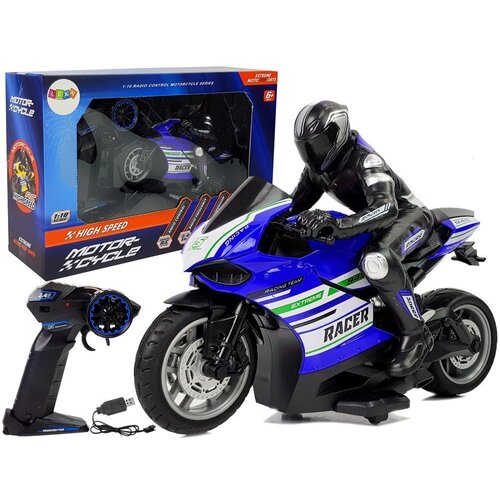  Sportski motocikl 2.4G na daljinsko upravljanje Racer s dometom 35m - plavi Slike