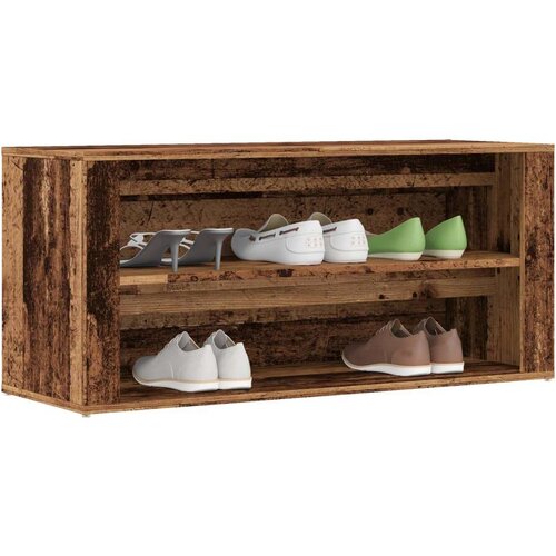 vidaXL Klupa za cipele boja staro drvo 100x35x45 cm konstruirano drvo Cijene