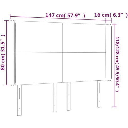  Uzglavlje s u&amp;scaron;ima krem 147x16x118/128 cm od umjetne kože Slike