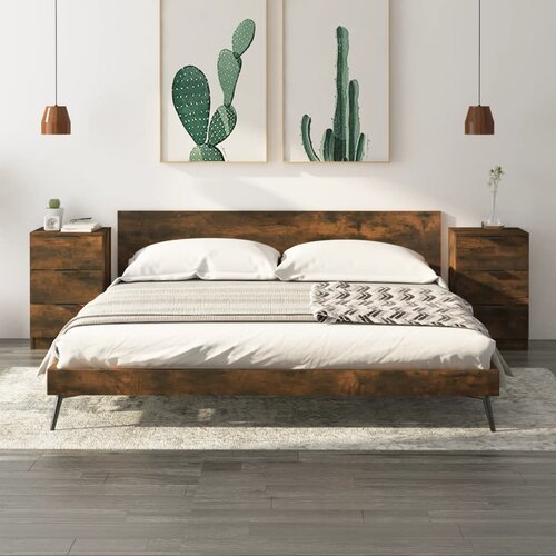 vidaXL Nočna omarica 2 kosa dimljeni hrast 40x36x65 cm Cene