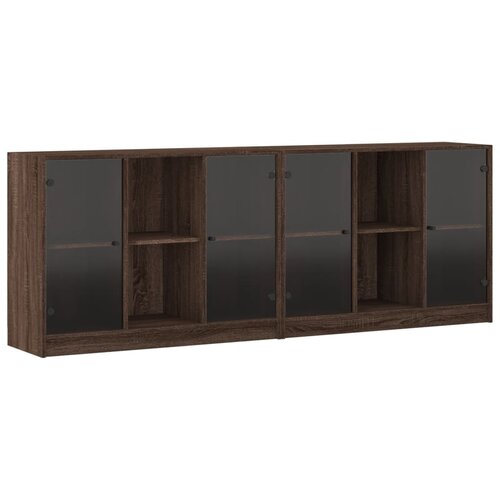 Maison Chic Knjižna omara - Knjižni regal z vrati rjavi hrast 204x37x75 cm inženirski les, (21725737) Cene