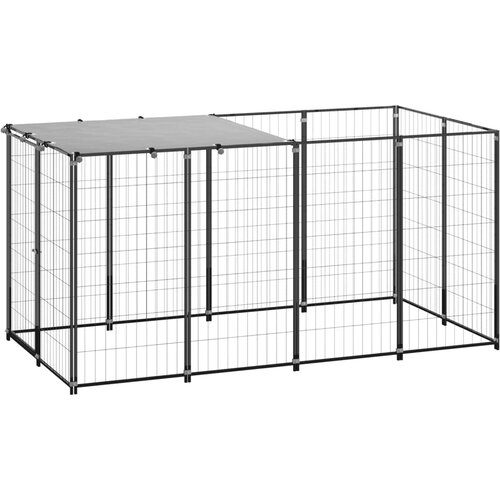  Kavez za pse crni 2,42 m² čelični Cene
