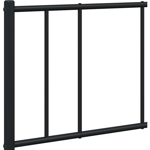  Metalni okvir kreveta uzglavlje i podnožje crni 120x190 cm Slike