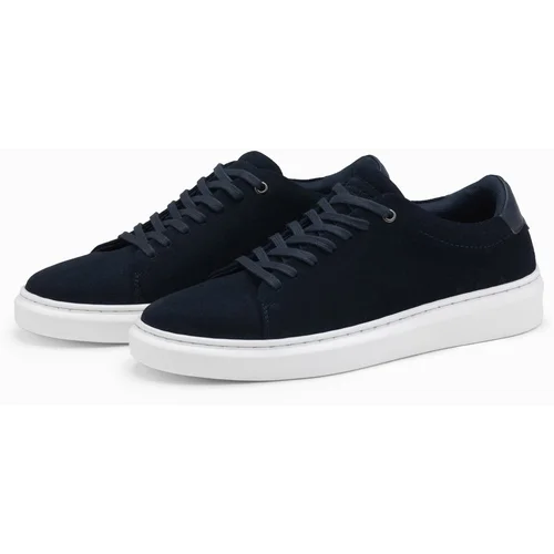 Ombre Classic men's soft suede sneaker shoes - navy blue