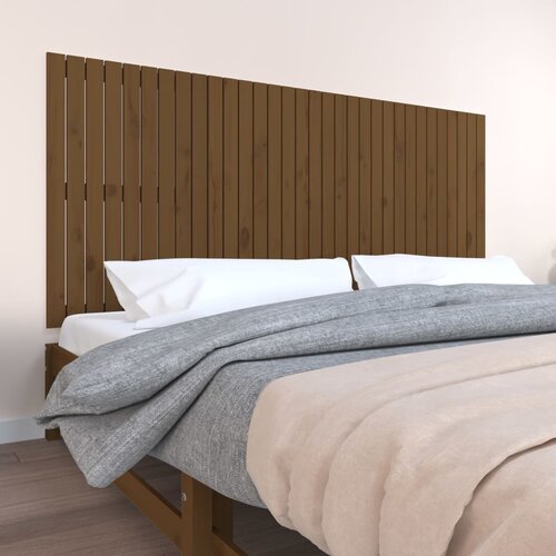 vidaXL Stensko posteljno vzglavje medeno rjavo 204x3x90 cm borovina Cene